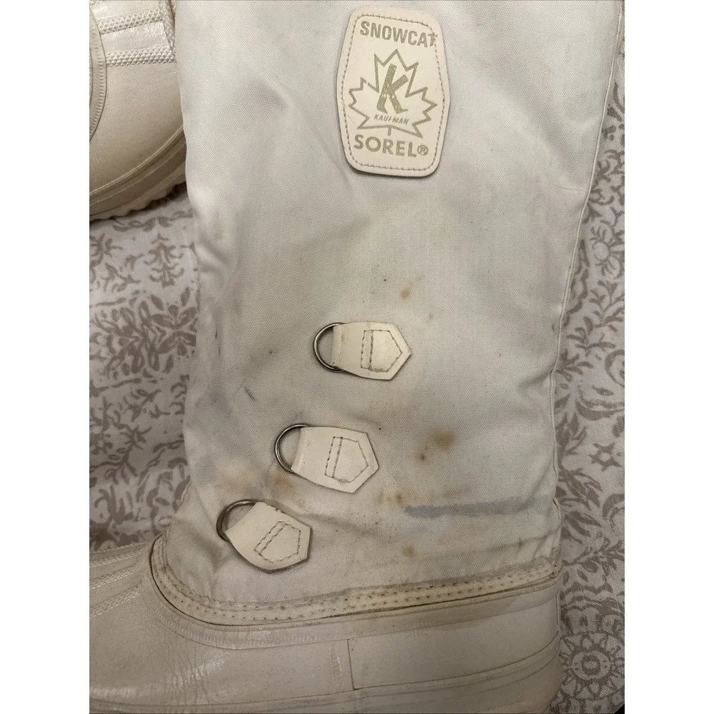 Sorel Boots Womens 6 Winter Snow White Round Toe Mid Calf Lace Up Pull On Casual